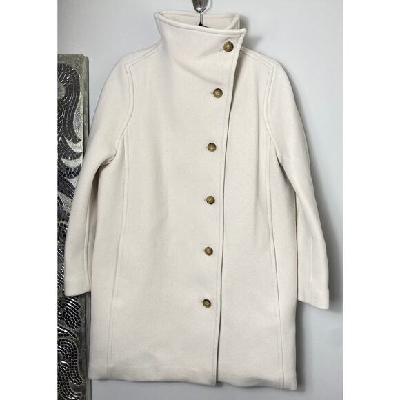 J CREW COAT 2 IVORY VILLA WOOL ITALIAN STADIUM CLOTH NELLO GORI PALE BONE CLASSY - Picture 4 of 16